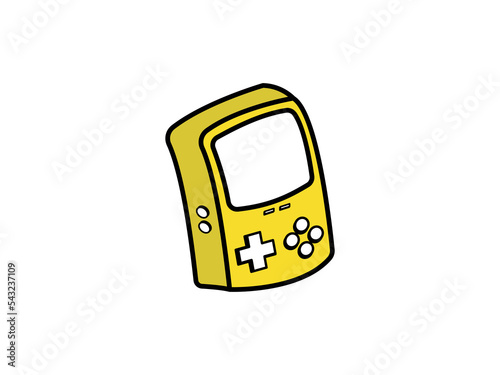 cute little yellow game boy design suitable as clipart and complementary design needs