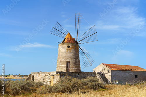 Windmill at the salt pans of Trapani