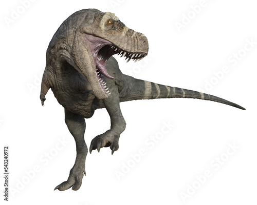 Tyrannosaurus Rex attacking with mouth open.