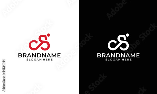 road bike team logo with letter S