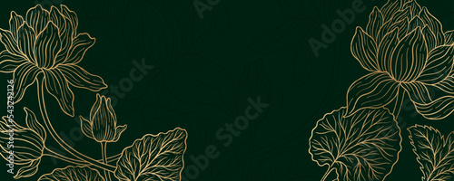 Lotus flower outline hnd drawn style. Asian national symbol plant. Vintage sketch design.
