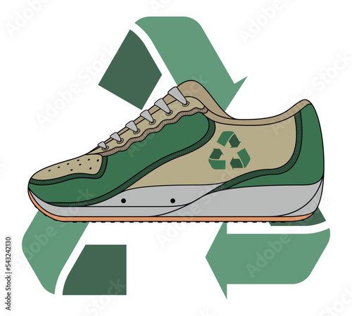 Reused Eco Friendly Sneaker with Recycle Symbol