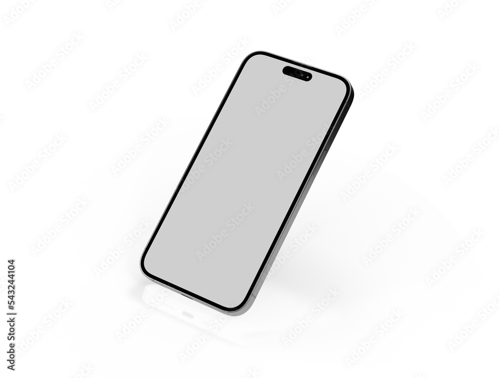 Modern glass smartphone hanging over the table Modern glass smartphone hanging over the table
