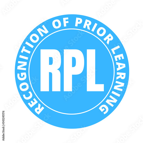 Fototapet RPL recognition of prior learning symbol icon