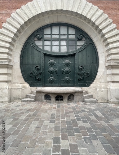 round door from the Middle Ages in a wall