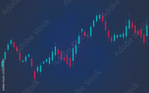 Graph  in stock market. Financial chart with uptrend line.