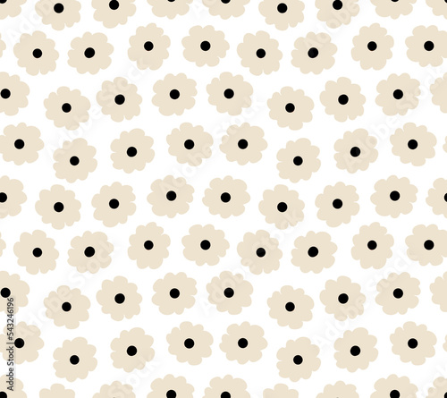 Gentle seamless patern with cute flowers, organic universal floral texture, raster version. Perfect for baby products and more