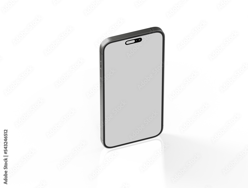 Modern glass smartphone hanging over the table Modern glass smartphone hanging over the table