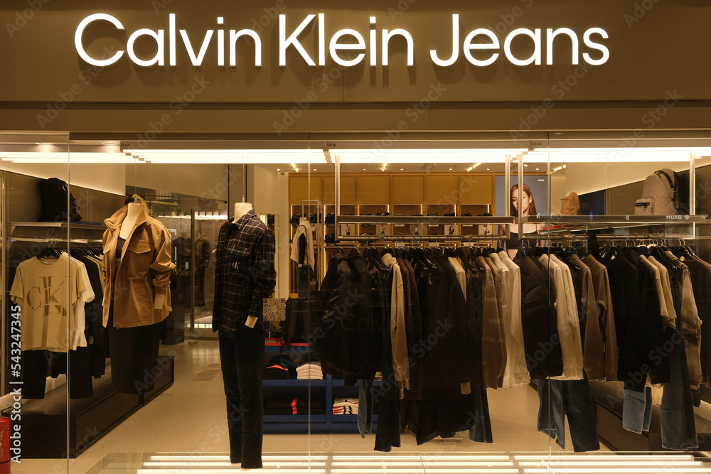Shanghai,China-September 3rd 2022: facade of Calvin Klein Jeans clothing  store and brand logo. Stock Photo | Adobe Stock