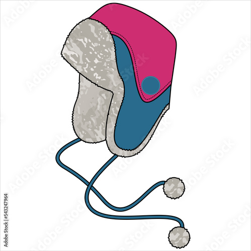 SPORTY WOOLEN CAP WITH TOGGLE FOR WINTER WEAR VECTOR