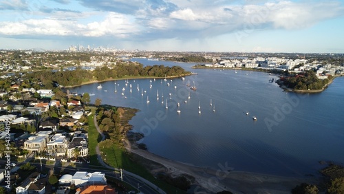 Aerial view of the cityscape of Sydney, Australia photo