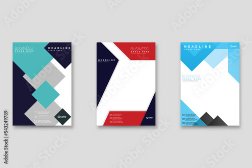Geometric Corporate Book Cover Design Template in A4. Can be adapted to Brochures, Annual reports, magazines, Posters, Business presentations, portfolios, Flyer, Banner, or Website.