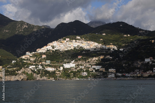 View of the Amalfi Coast from the sea, Italy