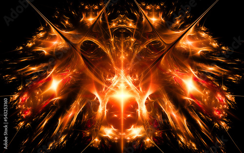 digital illustration abstract image generated fractal background image wallpaper pattern of various geometric shapes and lines of various colors for computer graphics or web design