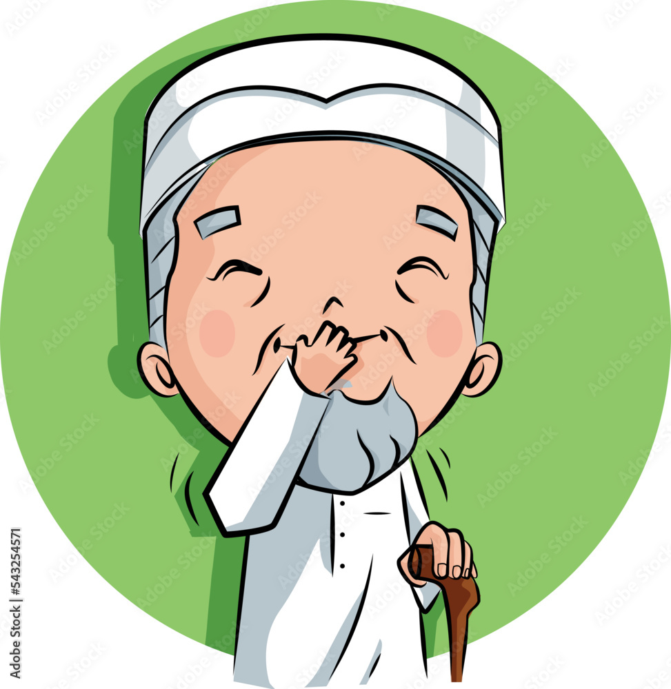 Grandfather and grandchildren in a Muslim family Grandfather and grandchildren in a Muslim family