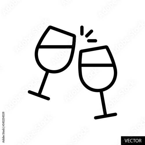 Drinks vector icon in line style design for website, app, UI, isolated on white background. Editable stroke. Vector illustration.