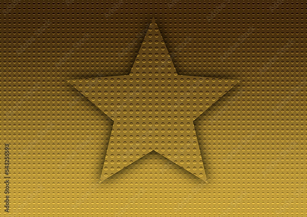 Illustration of golden background with pattern and star with added effects Illustration of golden background with pattern and star with added effects