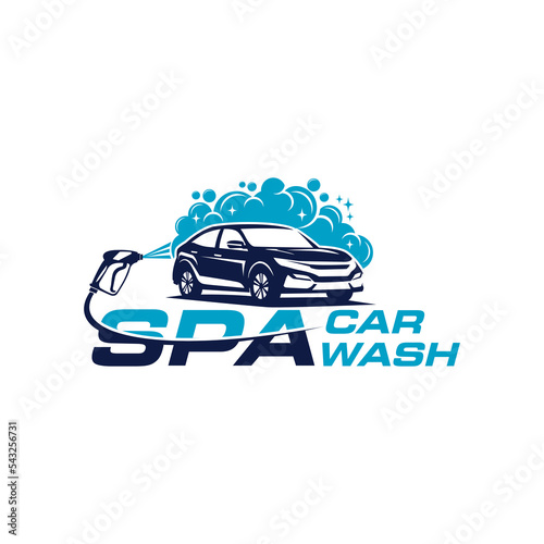 spa car wash logo design vector