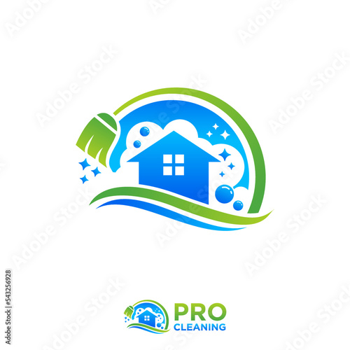Home cleaning service logo design template