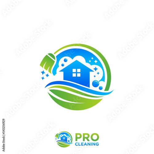 Home cleaning service logo design template