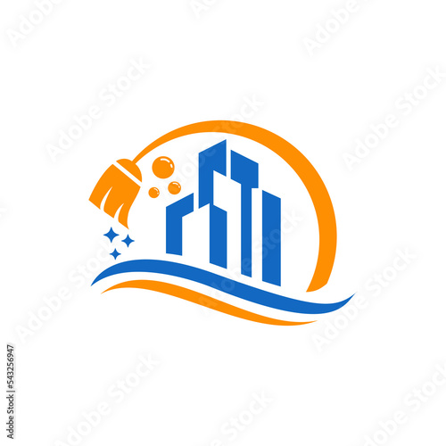 building cleaning service logo