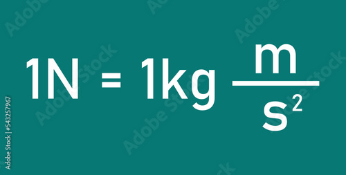 Force is measured in unit of newtons. International system of units. Scientific vector illustration isolated on green background.