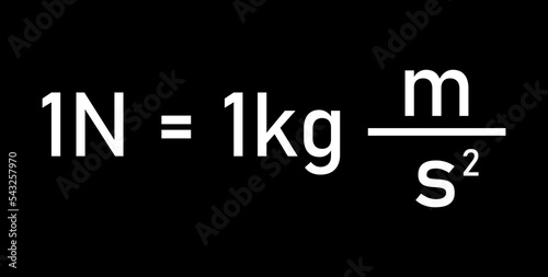 Force is measured in unit of newtons. International system of units. Scientific vector illustration isolated on black background.