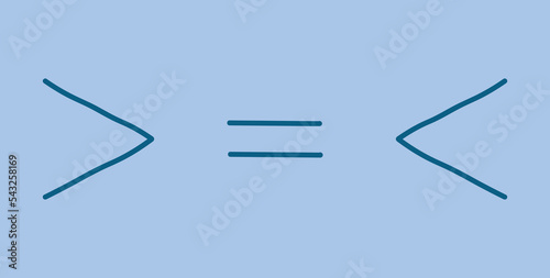 Less than greater than and equal symbol in mathematics. Inequality symbols