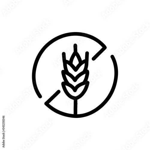 wheat free doodle icon, vector color line illustration