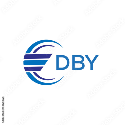 DBY letter logo. DBY blue image on white background. DBY vector logo design for entrepreneur and business. DBY best icon. photo