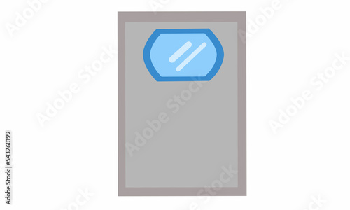 Vector illustration. Gas chamber door, white background isolation. which can be used as icons and symbols