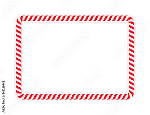 Horizontal frame made of red candy cane