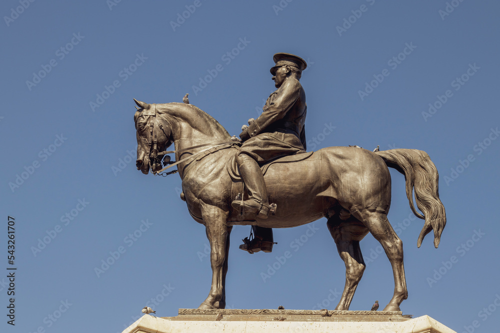 Statue of Mustafa Kemal Atatürk, the founder of the republic of Turkey, on a horse.Statue of the capital. Statue of Mustafa Kemal Atatürk, the founder of the republic of Turkey, on a horse.Statue of the capital.