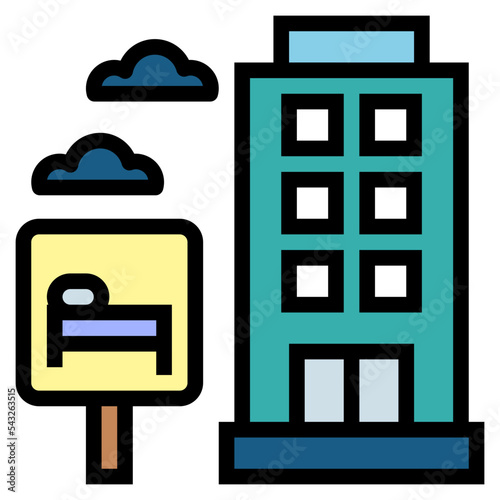 hostel filled outline icon style