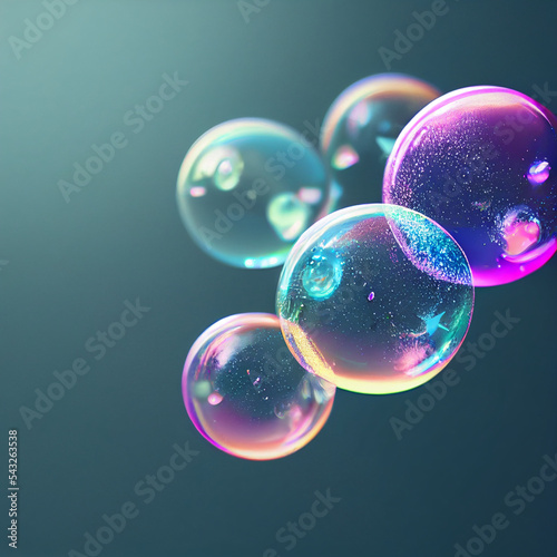 Bubbles and snowflakes - AI Render