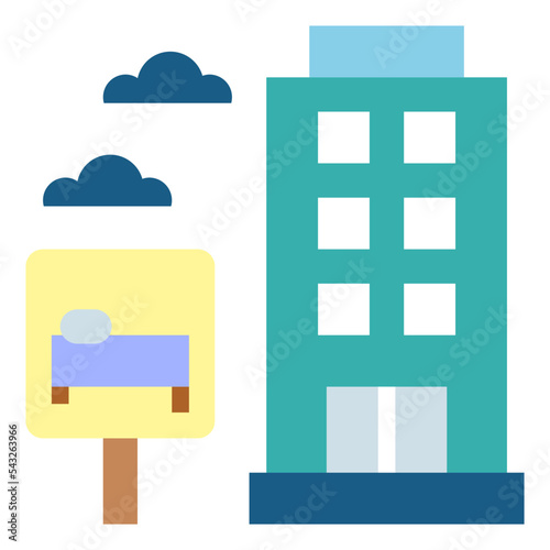 hostel flat icon style
