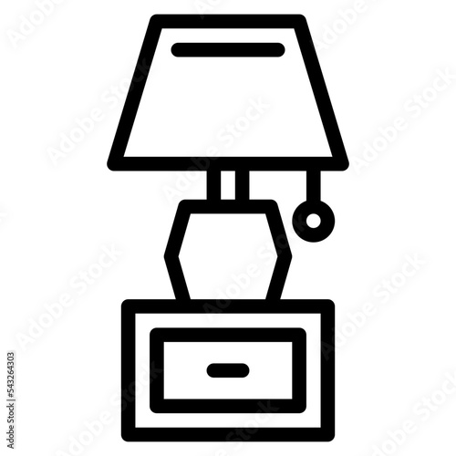 bedside table line icon style