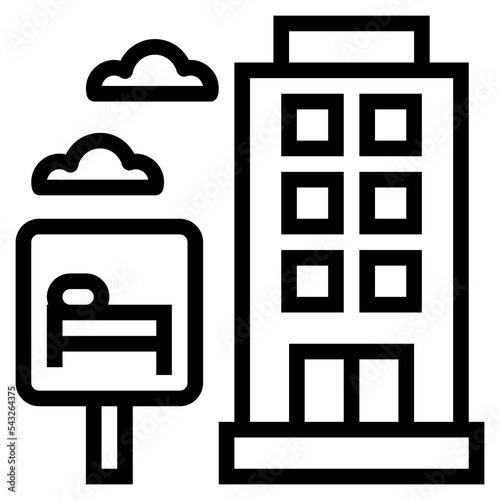 hostel line icon style