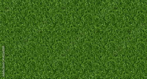Vector realistic green grass texture. Soccer lawn background. Grassland illustration, top view. Green leaves horizontal banner. Fresh natural garden pattern. Eco wallpaper