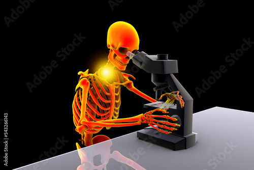 Work-related musculoskeletal disorders in laboratory workers, 3D illustration photo