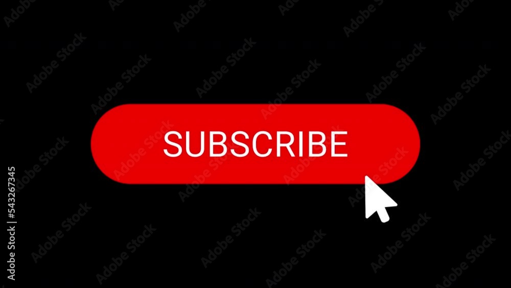 Animated reveal of a red subscribe button with the mouse pointer and click