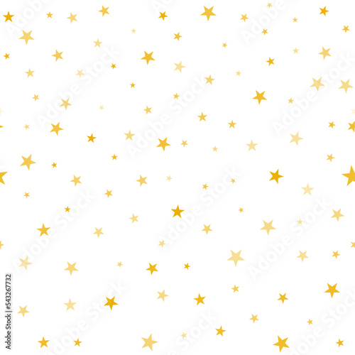 Star pattern. Gold stars Seamless vector background. Cute festive Christmas and holidays ornament