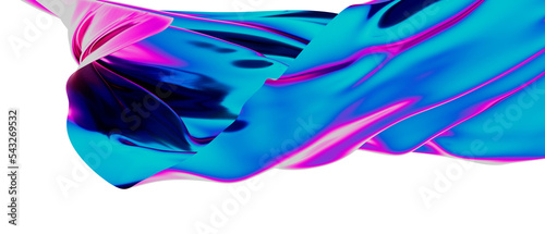 3D render abstract background. Colorful twisted shapes in motion. Computer generated digital art for poster  flyer  banner