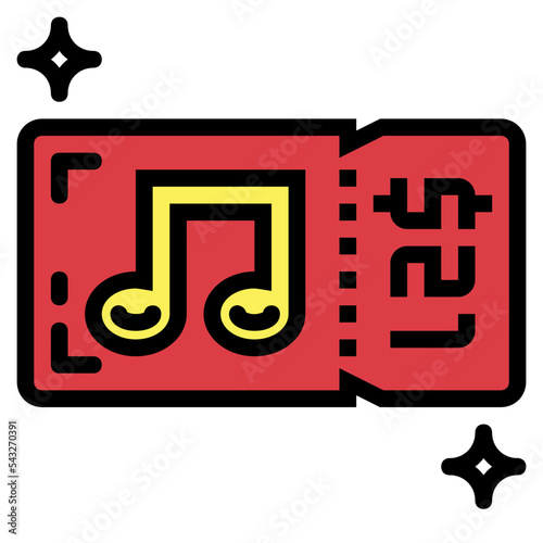 ticket filled outline icon style