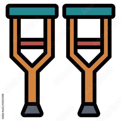crutches filled outline icon style