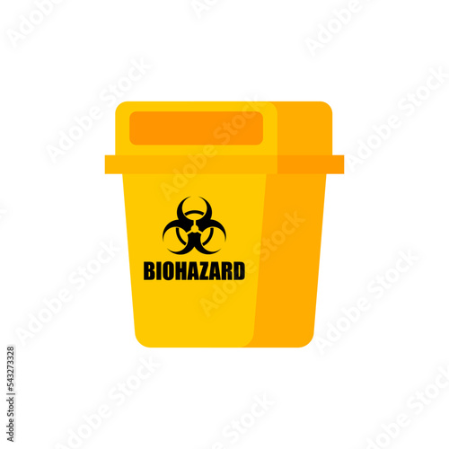 Illustration of the yellow biohazard bin on white background.