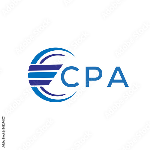 CPA letter logo. CPA blue image on white background. CPA vector logo design for entrepreneur and business. CPA best icon.