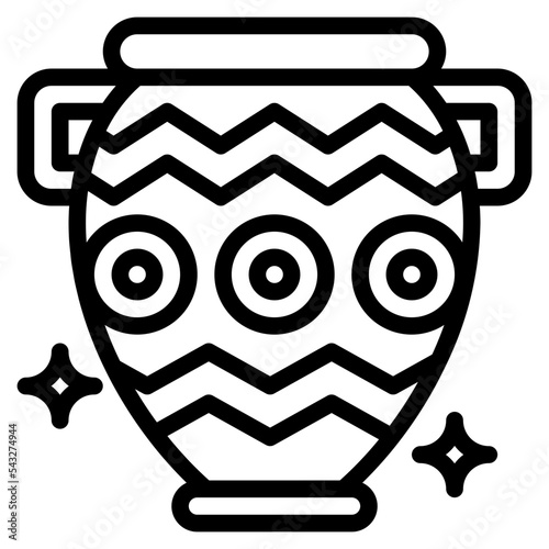Pottery line icon style