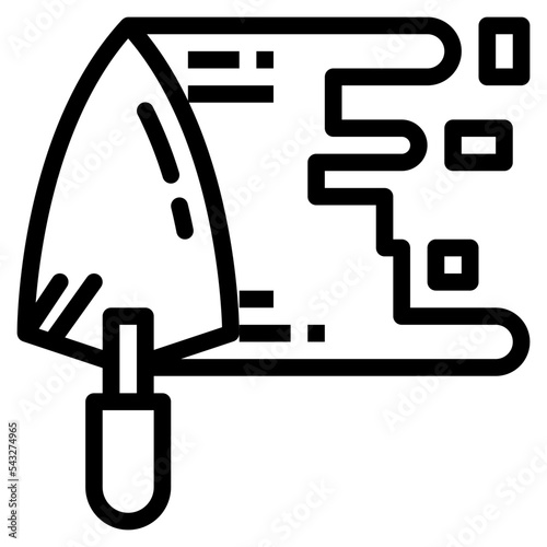 trowel line icon style