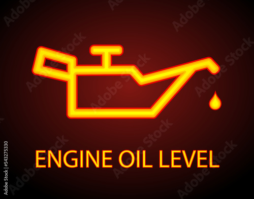 Warning dashboard car icon engine oil level light symbol that pops up on car dashboard when the oil level drops below the minimum, car icons, vector illustration